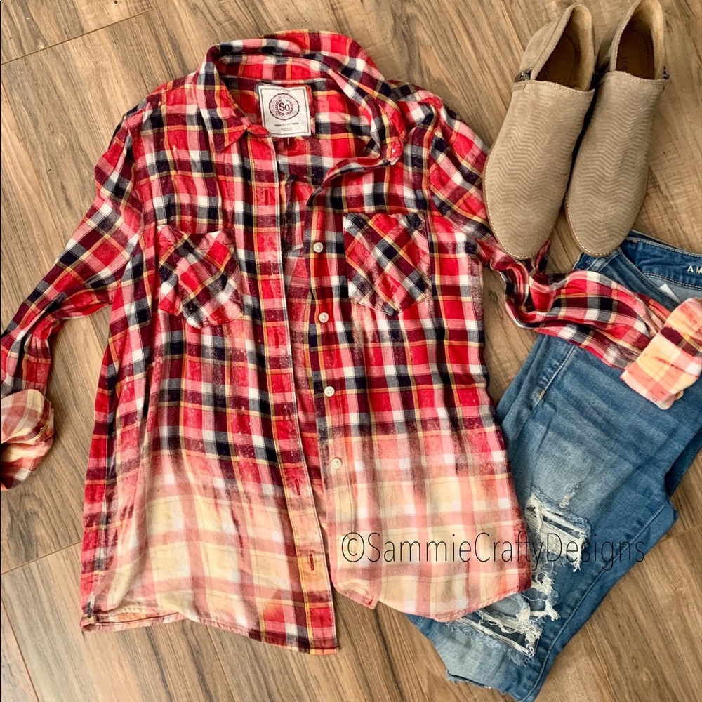 Repurposed bleached flannel